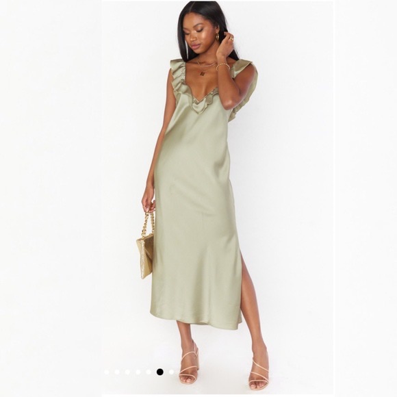 Show Me Your Mumu Olive Green Midi Dress